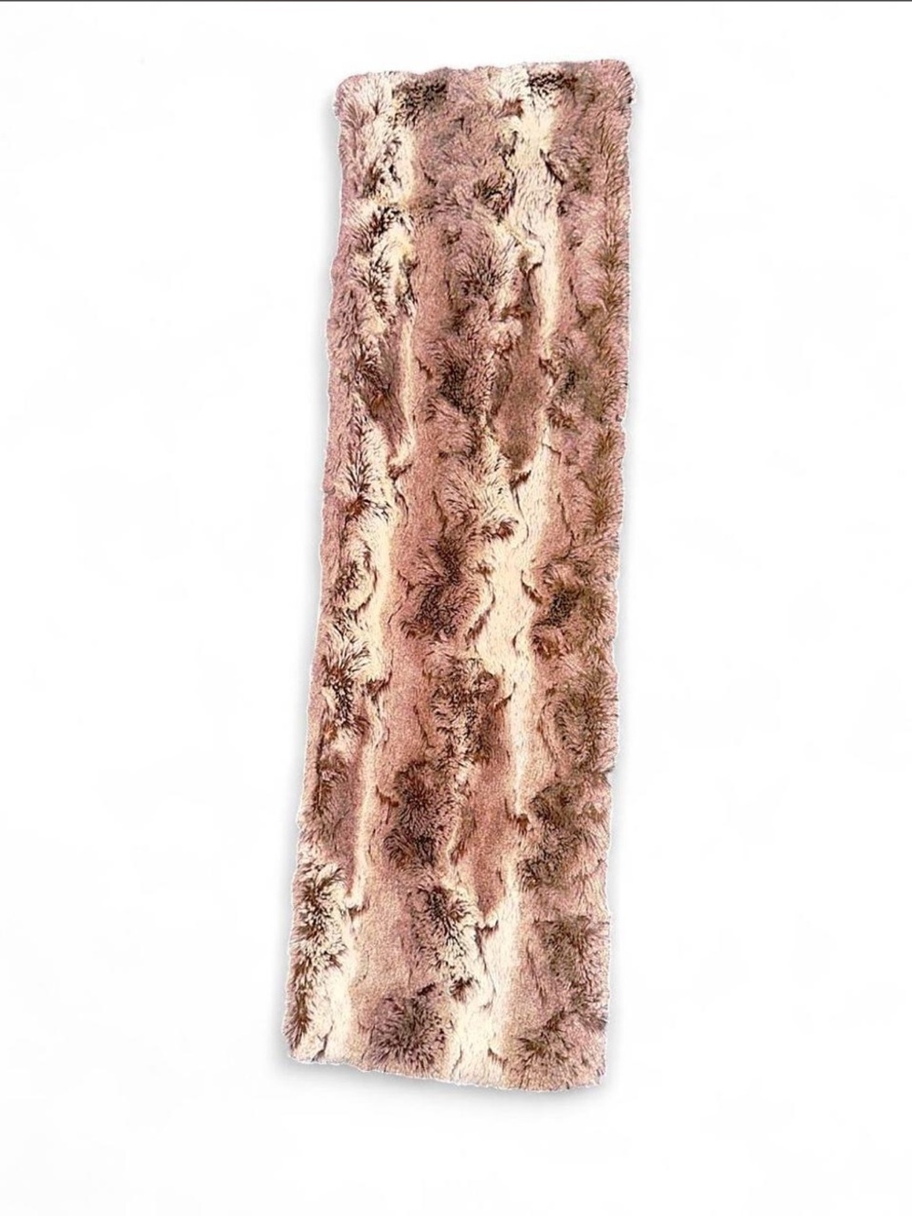 LOFT Faux Fur Scarf in Blush and Cream